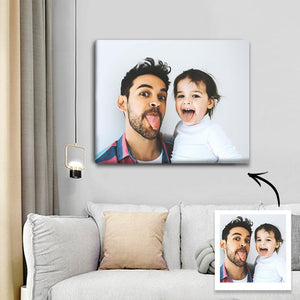Custom Photo Canvas Prints Wall Art Cute Dad and Daughter - MadeMineAU