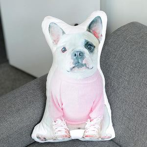 Custom Pet Photo Face Pillow 3D Portrait Pillow-Bulldogpet - MadeMineAU