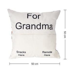 Custom Photo Pillow Case Remote Pocket Pillow Cover Personalized Text for Father, Grandpa, Grandma - MadeMineAU