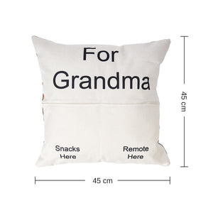 Custom Photo Pillow Case Remote Pocket Pillow Cover Personalized Text for Father, Grandpa, Grandma - MadeMineAU