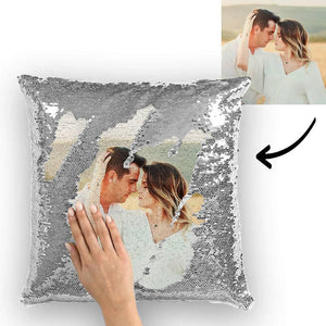 Personalized Photo Sequin Pillow Full Printing Reversible Pillow 15.75x 15.75-Pink - MadeMineAU