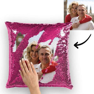 Personalized Photo Sequin Pillow Full Printing Reversible Pillow 15.75x 15.75 - MadeMineAU