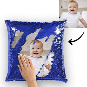Custom Love Baby Photo Magic Sequins Pillow Multicolor Shiny 15.75inch*15.75inch - MadeMineAU