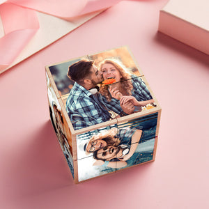 Personalized Photo Wooden Rubik's Cube Home Ornament Rubik's Cube Gift for Valentines - MadeMineAU