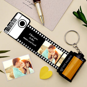 Custom Keychain Engraved Name and Text Camera Roll Keychain Personalized Photo Film Roll Keychain Gift For Lover