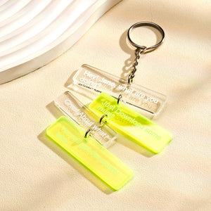 Custom Text Message Acrylic Keychain Personalized Funny Words Key Ring Birthday Gifts - MadeMineAU