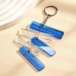 Custom Text Message Acrylic Keychain Personalized Funny Words Key Ring Birthday Gifts - MadeMineAU