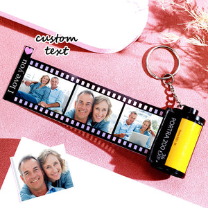 Anniversary Gifts Custom Text For The Film Roll Keychain Personalized Spotify Camera Roll Keychain with Reel Album