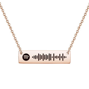 Custom Necklace Spotify Code Necklace Music Spotify Scan Code Stainless Steel Necklace Gift