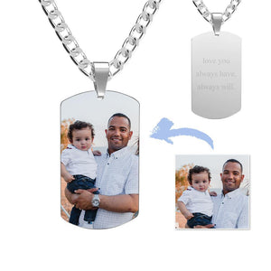 Men's Stainless Steel Dog Tag Photo Pendant - MadeMineAU