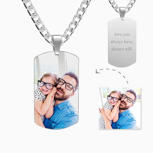 Men's Stainless Steel Dog Tag Photo Pendant - MadeMineAU