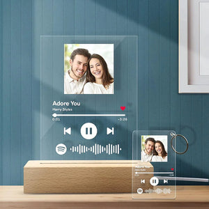 Spotify Gifts Spotify Glass Art Personalised Spotify Plaque Night Light Anniversary Gift Scannable Code Music Plaque