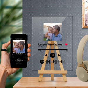 Custom Spotify Code Music Plaque With Wooden Stand - MadeMineAU