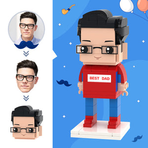Father's Day Gifts Custom Head Brick Figures Best Dad Brick Figures Small Particle Block Toy