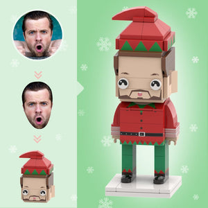 Christmas Gifts Custom Head Brick Figures Personalized Christmas Elves Boy Brick Figures Small Particle Block Toy - GiftLab