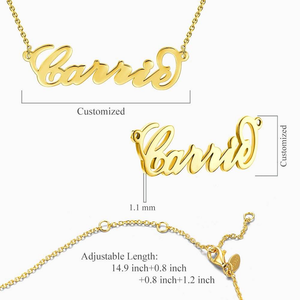 Carrie Style Name Necklace Silver - MadeMineAU