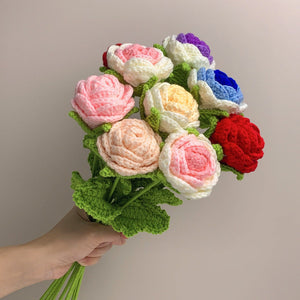 Roses Crochet Flower Handmade Knitted Flower Gift for Lover - MadeMineAU