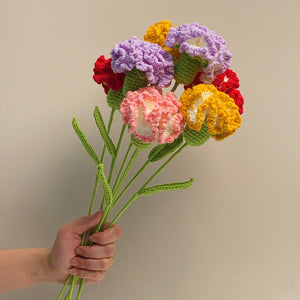 Carnation Crochet Flower Handmade Knitted Flower Gift for Lover - MadeMineAU