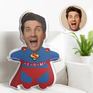 Valentine's Day Pillow Gifts Custom Cartoon Pillow Personalized Superman Minime Pillow Gifts - MadeMineAU