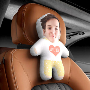 Personalized  Face Car Seat Pillow LOVE YOU Customized Soft Face Pillow For Car and Chair - MadeMineAU