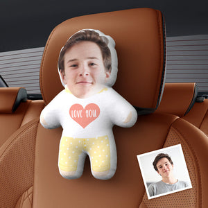 Personalized  Face Car Seat Pillow LOVE YOU Customized Soft Face Pillow For Car and Chair - MadeMineAU
