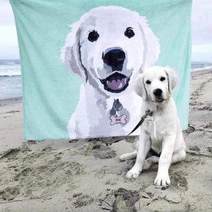 Custom Photo Blanket Pet Memorial Gifts Dog Portrait Blanket