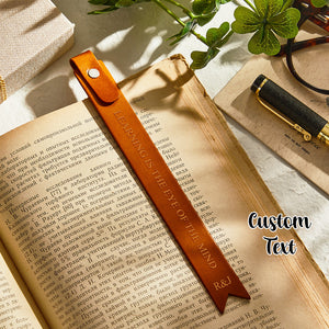 Personalized Leather Bookmark Custom Engraved Vintage Bookmark Anniversary Gift - MadeMineAU