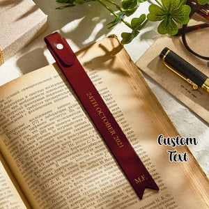 Personalized Leather Bookmark Custom Engraved Vintage Bookmark Anniversary Gift - MadeMineAU