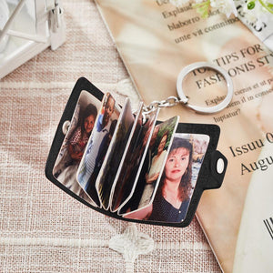 Custom Photo Leather Keychain Personalized Album Keyring Gifts for Lovers - MadeMineAU