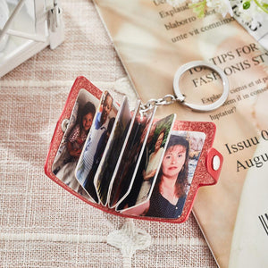 Custom Photo Leather Keychain Personalized Album Keyring Gifts for Lovers - MadeMineAU