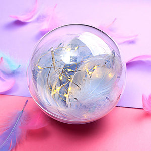 Transparent Plastic Ball Light String Sky Blue Feather Three-piece Suit Creative Gift Combination