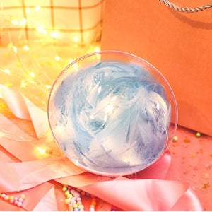 Transparent Plastic Ball Light String Sky Blue Feather Three-piece Suit Creative Gift Combination