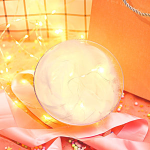 Transparent Plastic Ball Light String White Feather Three-piece Suit Creative Gift Combination