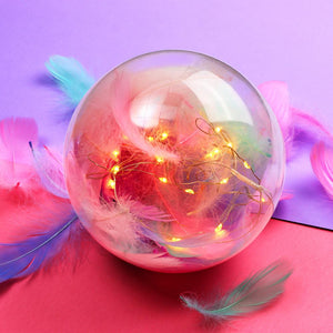 Transparent Plastic Ball Light String Macaron Mix Feather Three-piece Suit Creative Gift Combination