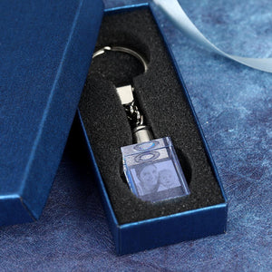 Gifts for Dad Custom Crystal Rectangle Shape Photo Key Chain - myphotokeyringau