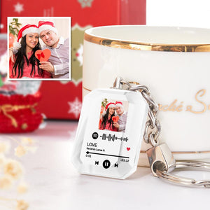 Christmas Gifts Custom Spotify Code Crystal Keychain Photo Keychain Personalized Gift