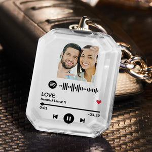 Custom Spotify Code Crystal Keychain Photo Keychain Gifts For Mother