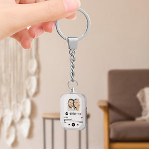 Christmas Gifts Custom Spotify Code Crystal Keychain Photo Keychain Personalized Gift