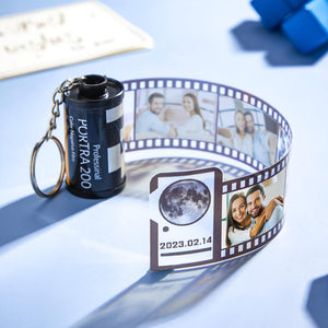 Custom Film Camera Roll Keychain the Moon on the Day You were Born Photo Gift