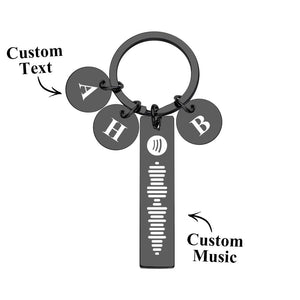 Scannable Spotify Code Keychain With Engraved Circle Pendant Custom Music Song Keychain Gift - MadeMineAU