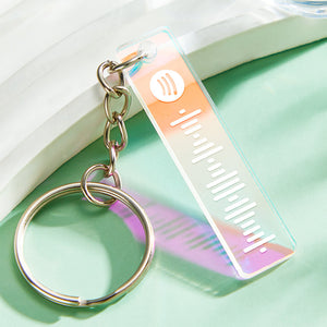 Custom Scannable Spotify Code Keychain Transparent Gradient Color  Acrylic Keychain Creative Gift - MadeMineAU