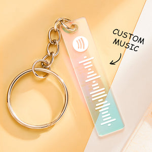 Custom Scannable Spotify Code Keychain Transparent Gradient Color  Acrylic Keychain Creative Gift - MadeMineAU
