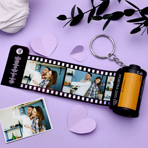 Anniversary Gifts Spotify Code Scannable Film Roll Keychain Custom Photo Camera Roll Keychain Gift For Lovers 5-20 Pictures