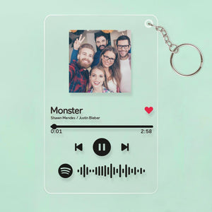 Custom Spotify Code Music Plaque Keychain - Mother`s Day Gifts
