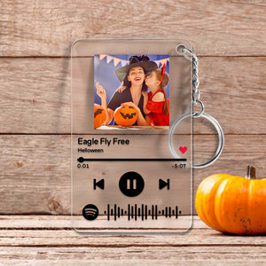 Custom Spotify Code Music Plaque Keychain Best Gift Choice For Halloween