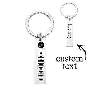 Custom Engraved Keychain Spotify Code And Name Keychain Scannable Code Technology Gifts For Lovers