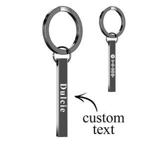 Scannable Spotify Code Keychain Custom 3D Engraved Vertical Bar Keychain Stainless Steel Gifts For Him For Her