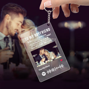 To BOYFRIENFD - Spotify Keychain Custom Photo Keychain Gift For Boyfriend