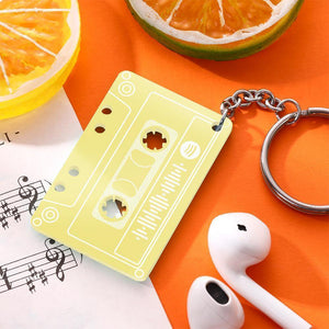 Custom Spotify Code Music Cassette Tape Keychain Mixtape Key Ring-Mother`s Day Gifts - MadeMineAU