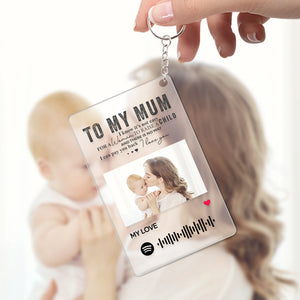 TO MY MUM - Custom Spotify Photo Glass Plaque/Keychain/Night Light Gifts For Mum